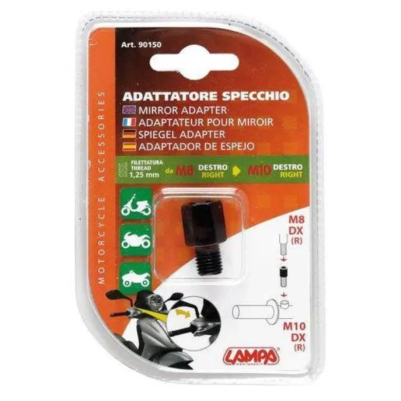 Adapter lusterka LAMPA prawy 8mm na prawy 10mm