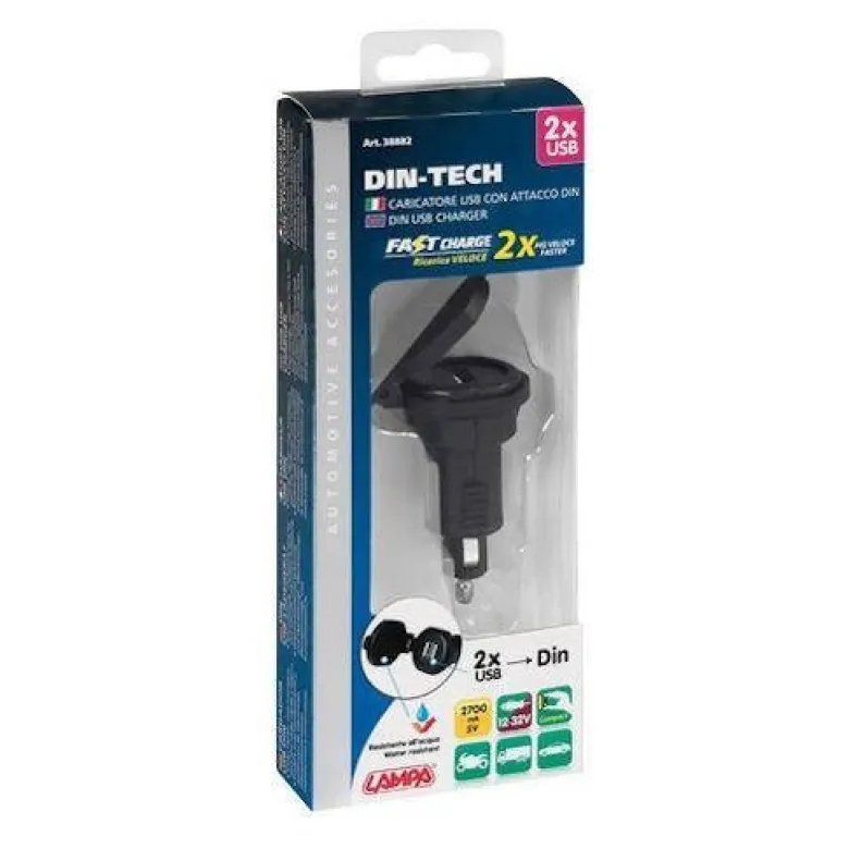 Ładowarka LAMPA DIN-TECH 2xUSB