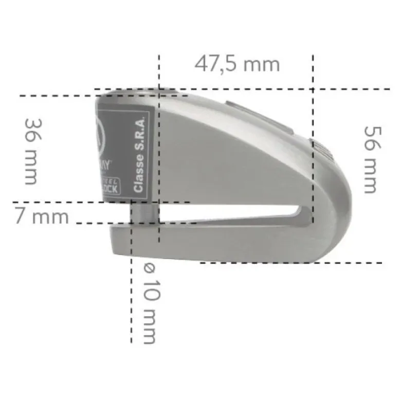Blokada na tarczę hamulcową AUVRAY DK10 STEEL szary czarny