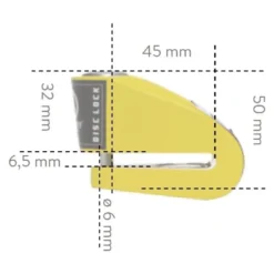 Blokada z alarmem na tarczę hamulcową AUVRAY B-LOCK 06 YELLOW/BLACK żółty czarny