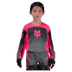 Bluza cross dziecięca FOX JUNIOR GIRLS 180 SHIELD BLACK/PINK czarny różowy