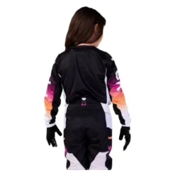 Bluza cross dziecięca FOX JUNIOR 180 FLORA BLACK czarny pomarańczowy