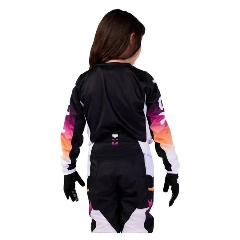 Bluza cross dziecięca FOX JUNIOR 180 FLORA BLACK czarny pomarańczowy