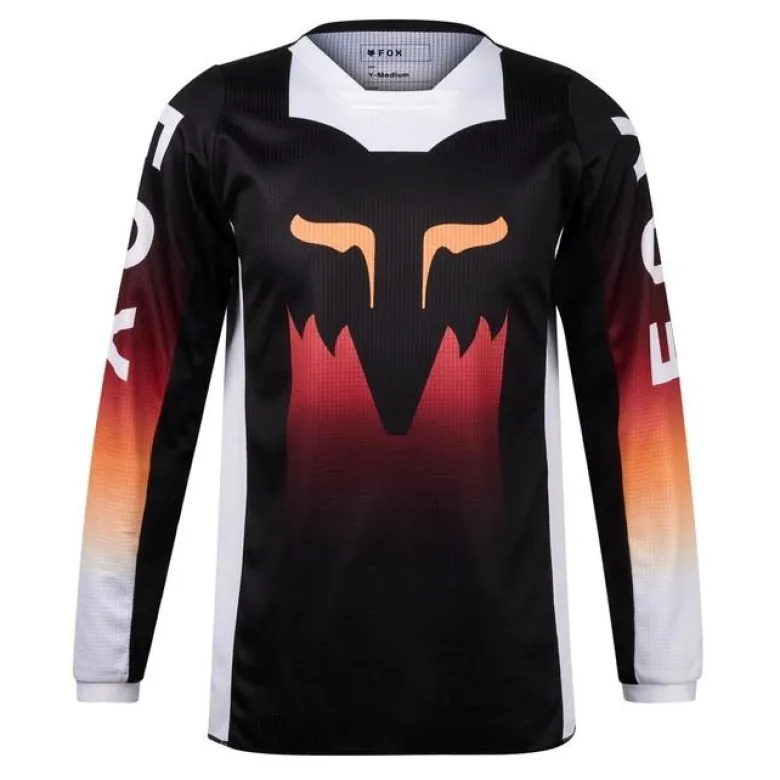 Bluza cross dziecięca FOX JUNIOR 180 FLORA BLACK czarny pomarańczowy