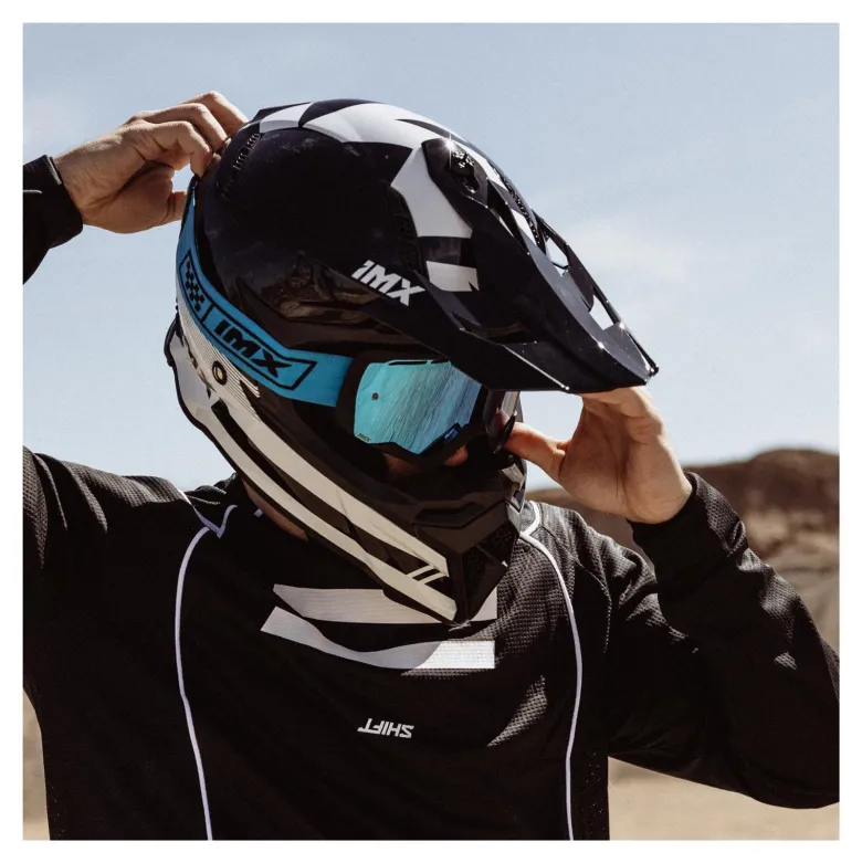 Gogle motocyklowe IMX ENDURANCE RACE WHITE GLOSS/BLACK SZYBA DARK SMOKE + CLEAR biały czarny