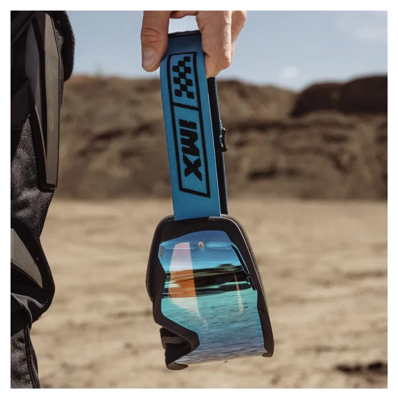 Gogle motocyklowe IMX ENDURANCE RACE BLACK MATT/BLUE SZYBA IRIDIUM BLUE + CLEAR czarny mat niebieski