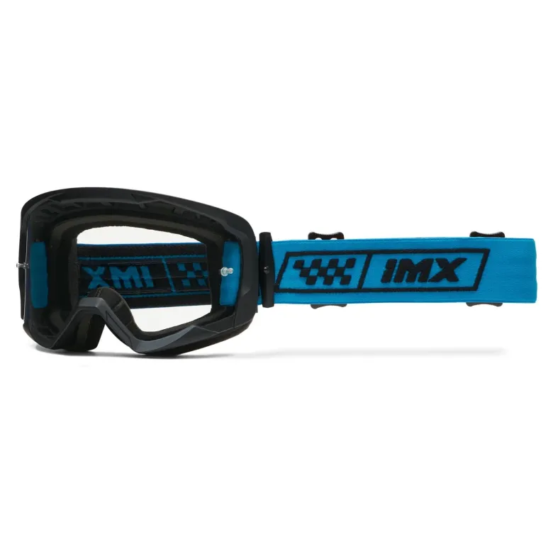 Gogle motocyklowe IMX ENDURANCE RACE BLACK MATT/BLUE SZYBA IRIDIUM BLUE + CLEAR czarny mat niebieski