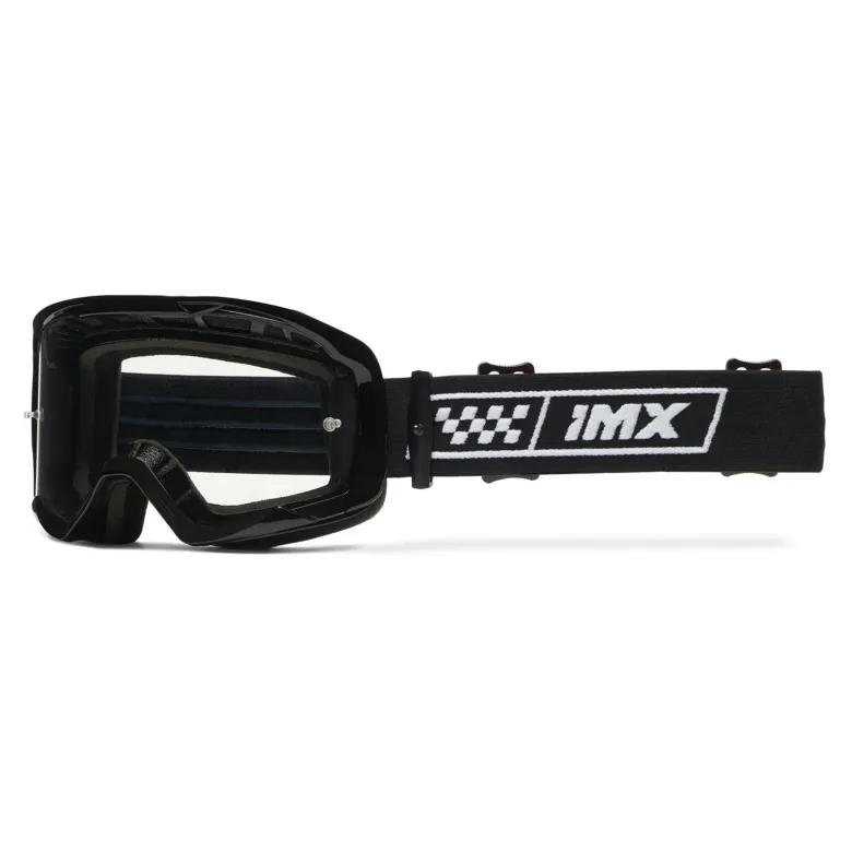 Gogle motocyklowe IMX ENDURANCE RACE BLACK GLOSS/WHITE SZYBA IRIDIUM GOLD + CLEAR czarny biały