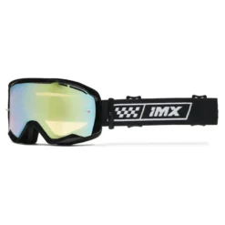 Gogle motocyklowe IMX ENDURANCE RACE BLACK GLOSS/WHITE SZYBA IRIDIUM GOLD + CLEAR czarny biały