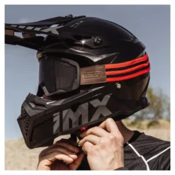 Gogle motocyklowe IMX ENDURANCE RUST BLACK MATT/RED SZYBA DARK SMOKE + CLEAR czarny czerwony