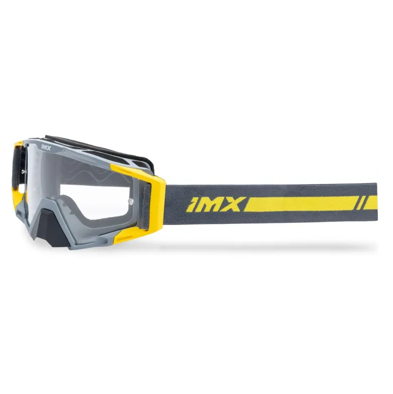Gogle motocyklowe IMX SAND GREY MATT/FLUO YELLOW SZYBA SILVER IRIDIUM + CLEAR szary żółty fluo