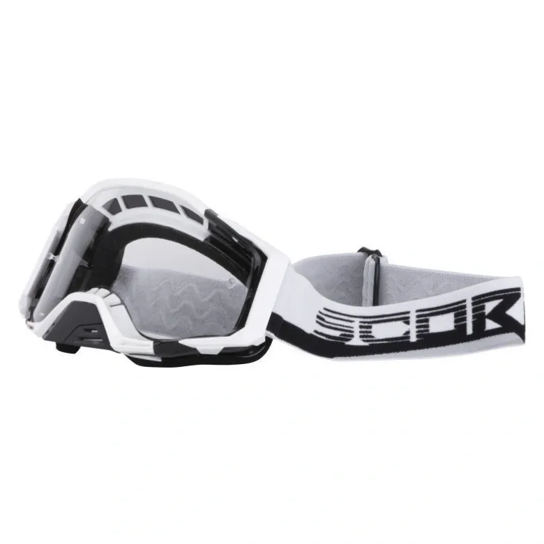 Gogle motocyklowe SCORPION E21 WHITE/BLACK biały czarny