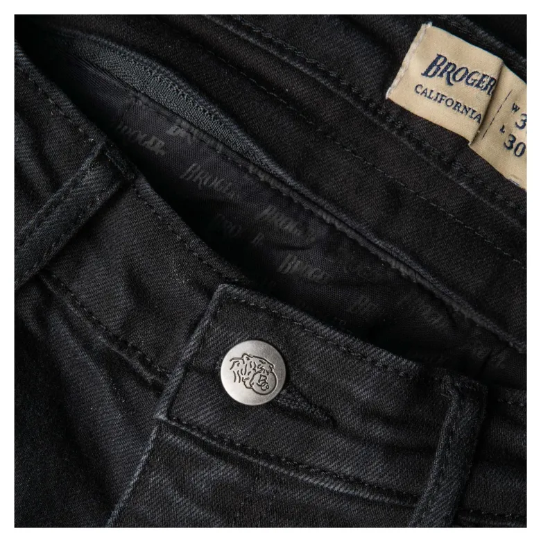Jeansy motocyklowe BROGER CALIFORNIA WASHED BLACK czarny