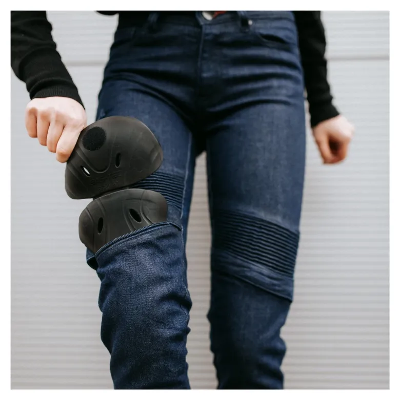 Jeansy motocyklowe damskie BROGER OHIO RAW NAVY granatowy