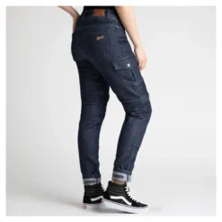 Jeansy motocyklowe damskie BROGER OHIO RAW NAVY granatowy