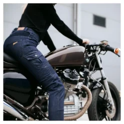 Jeansy motocyklowe damskie BROGER OHIO RAW NAVY granatowy