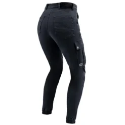 Jeansy motocyklowe damskie OZONE JANE LADY JOGGER FIT BLACK czarny