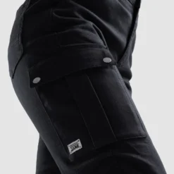 Jeansy motocyklowe damskie OZONE JANE LADY JOGGER FIT BLACK czarny