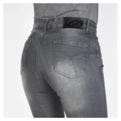 Jeansy motocyklowe damskie OZONE STRIKER LADY SLIM FIT WASHED GREY szary