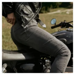 Jeansy motocyklowe damskie OZONE STRIKER LADY SLIM FIT WASHED GREY szary