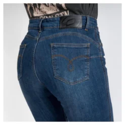 Jeansy motocyklowe damskie OZONE STRIKER LADY SLIM FIT WASHED BLUE niebieski