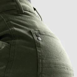 Jeansy motocyklowe damskie OZONE JANE LADY JOGGER FIT OLIVE zielony
