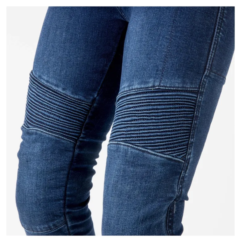 Jeansy motocyklowe damskie OZONE AGNESS II LADY BLUE granatowy niebieski