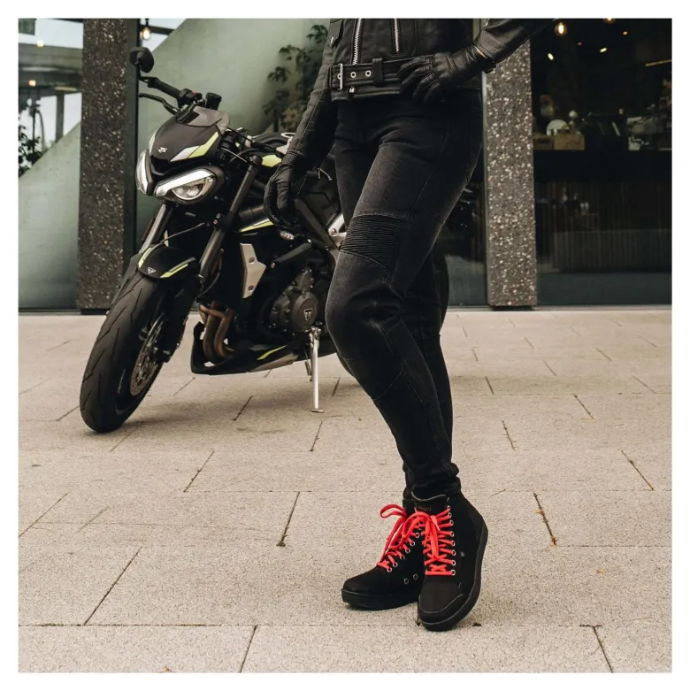Jeansy motocyklowe damskie OZONE AGNESS II LADY BLUE granatowy niebieski