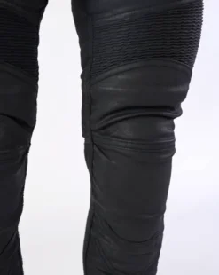 Jeansy motocyklowe damskie OZONE ROXY LADY WAXED BLACK czarny