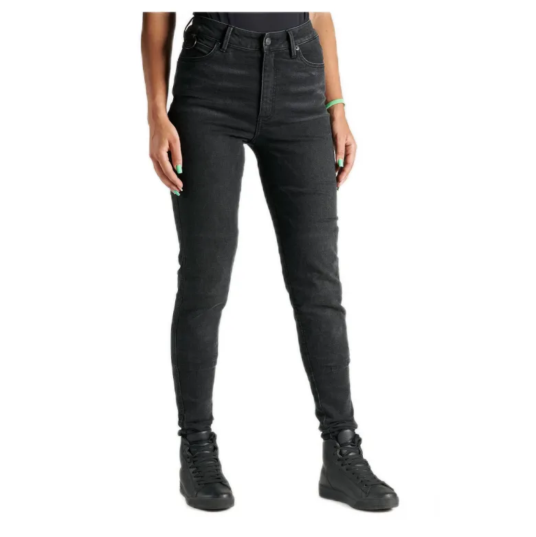 Jeansy motocyklowe damskie PANDO MOTO KUSARI COR BLACK czarny