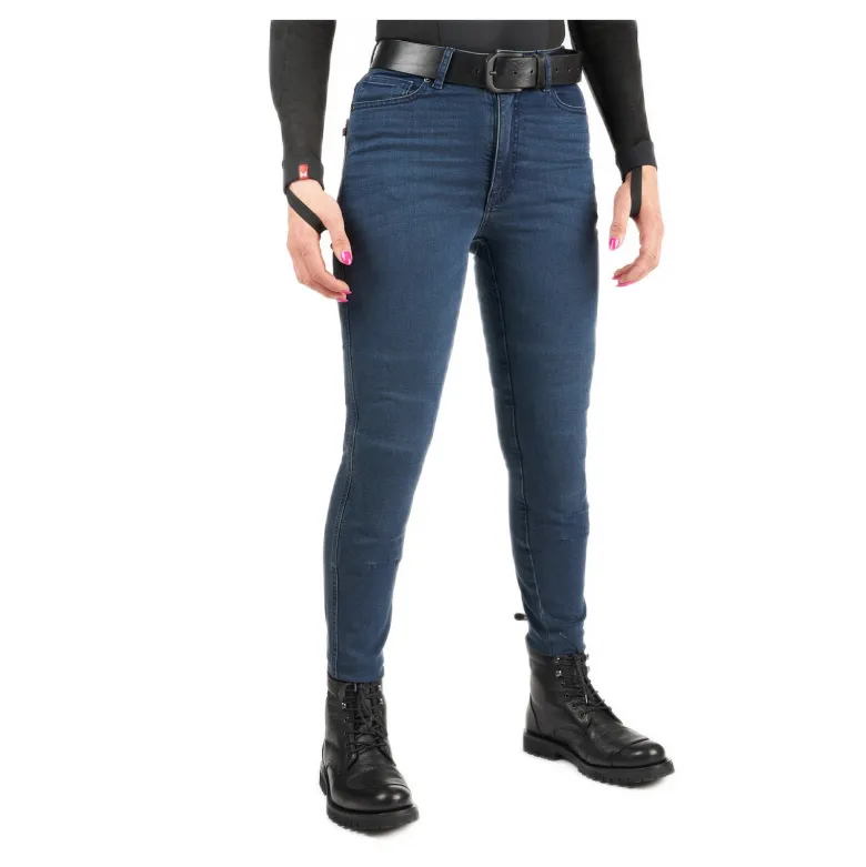 Jeansy motocyklowe damskie PANDO MOTO KUSARI COR BLUE niebieski