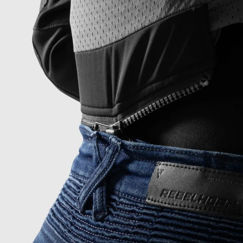 Jeansy motocyklowe damskie REBELHORN AGNESS 2 MONOLAYER WASHED BLUE niebieski