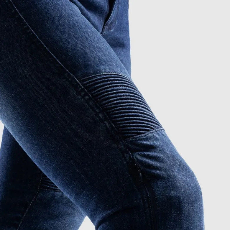 Jeansy motocyklowe damskie REBELHORN AGNESS 2 MONOLAYER WASHED BLUE niebieski