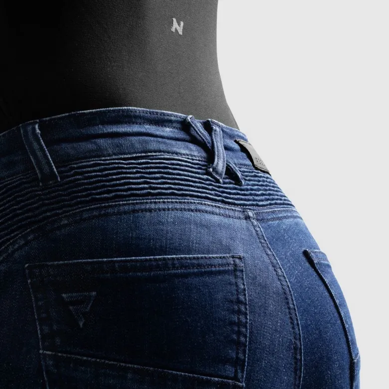Jeansy motocyklowe damskie REBELHORN AGNESS 2 MONOLAYER WASHED BLUE niebieski