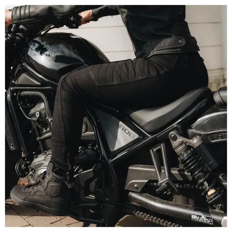Jeansy motocyklowe damskie REBELHORN ASH LADY BLACK czarny