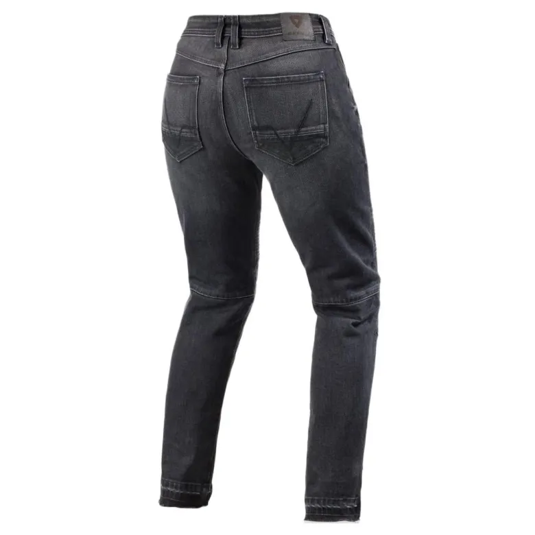 Jeansy motocyklowe damskie REVIT MOTO 2 LADY DARK BLACK STONE czarny