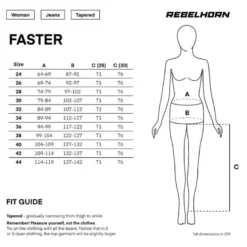 Jeansy motocyklowe damskie REBELHORN FASTER LADY BLACK czarny