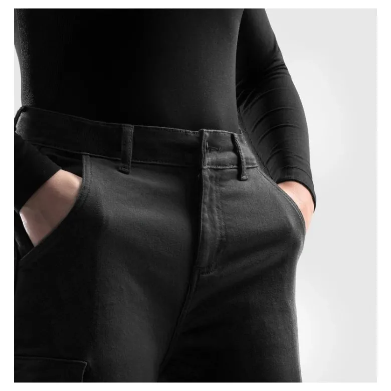 Jeansy motocyklowe damskie REBELHORN FASTER LADY BLACK czarny