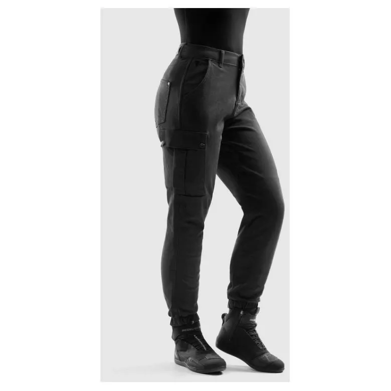 Jeansy motocyklowe damskie REBELHORN FASTER LADY BLACK czarny