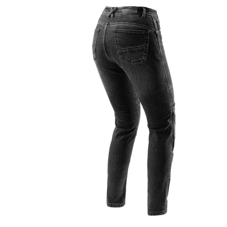 Jeansy motocyklowe damskie REBELHORN AGNESS 2 MONOLAYER WASHED BLACK czarny