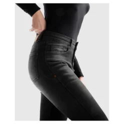 Jeansy motocyklowe damskie REBELHORN BRONCO MONOLAYER LADY WASHED BLACK czarny
