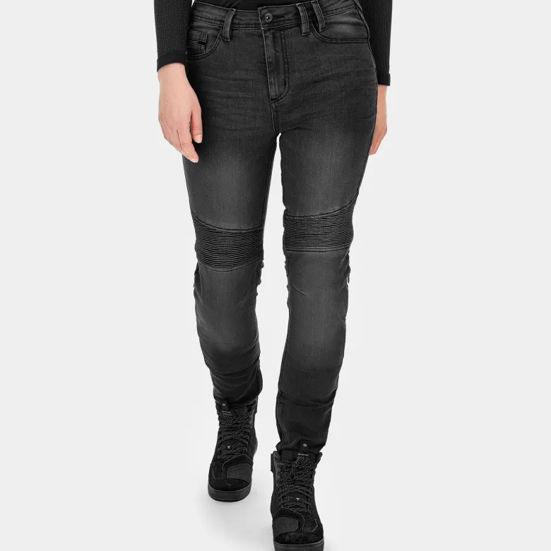 Jeansy motocyklowe damskie SHIMA ZENITH LADY BLACK czarny