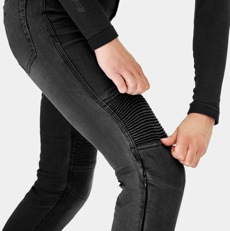 Jeansy motocyklowe damskie SHIMA ZENITH LADY BLACK czarny