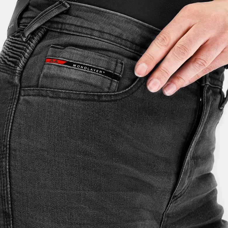 Jeansy motocyklowe damskie SHIMA ZENITH LADY BLACK czarny