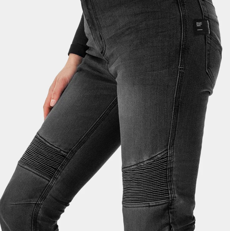 Jeansy motocyklowe damskie SHIMA ZENITH LADY BLACK czarny