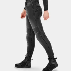 Jeansy motocyklowe damskie SHIMA ZENITH LADY BLACK czarny