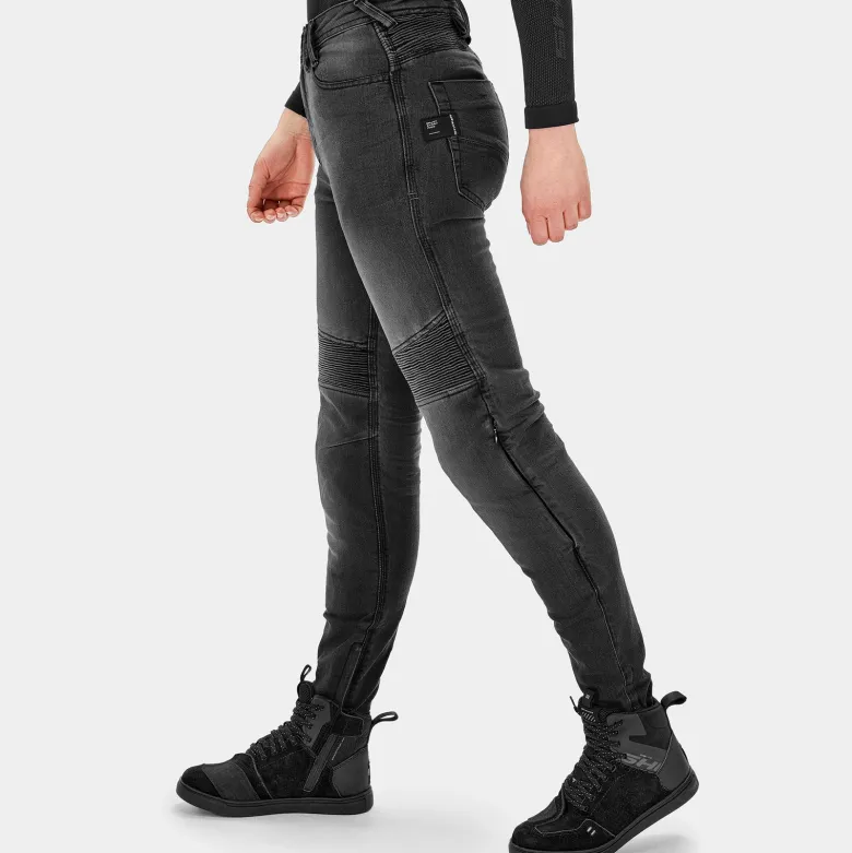 Jeansy motocyklowe damskie SHIMA ZENITH LADY BLACK czarny