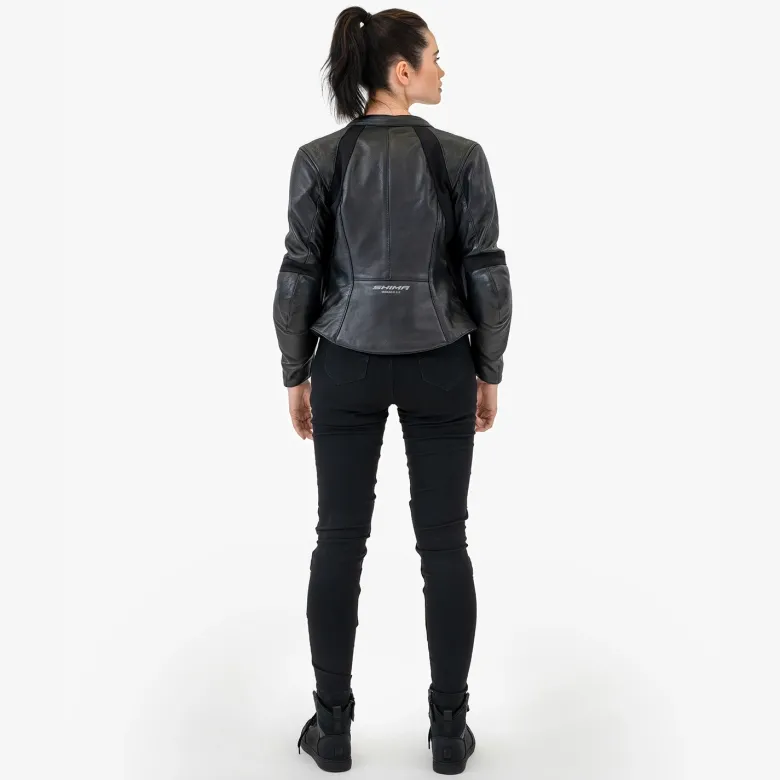 Jeansy motocyklowe damskie SHIMA FLEXX LADY BLACK czarny