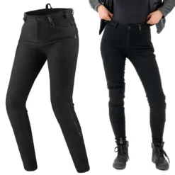 Jeansy motocyklowe damskie SHIMA FLEXX LADY BLACK czarny
