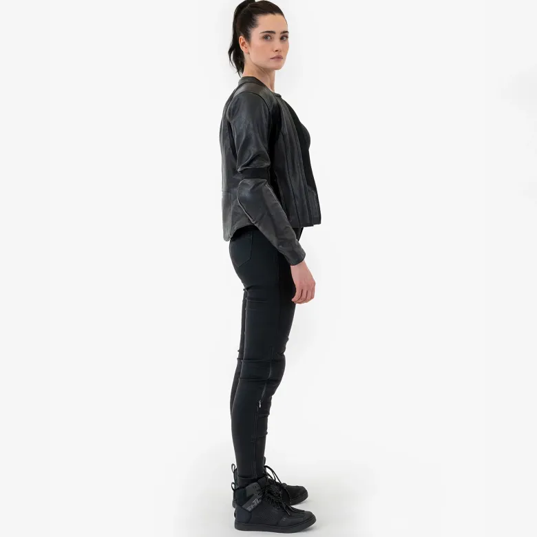 Jeansy motocyklowe damskie SHIMA FLEXX LADY BLACK czarny
